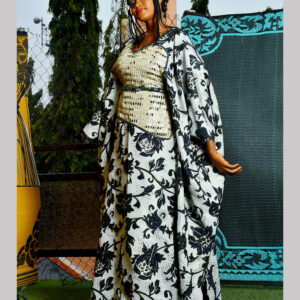 ARESE KAFTAN ANKARA (BLUE & off-white)