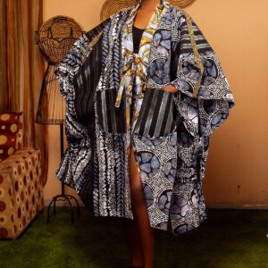 QUEEN AMINA KIMONO ANKARA With Asooke Panels