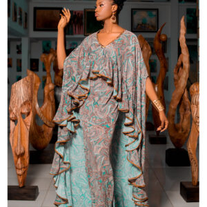 QUEEN RAINA CAPE DRESS SET