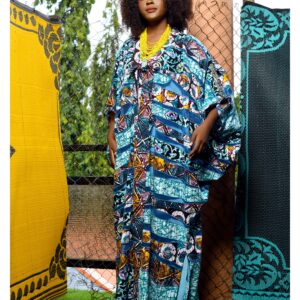 Full length dolman sleeve patchwork kimono