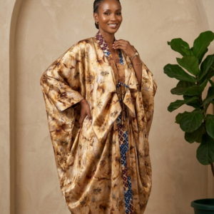 Earthy Tones Silky Batwing Kimono