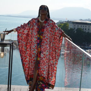 CHRISTELLE COLLECTION - RED SILK KIMONO